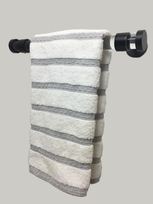 1 Inch Diameter- Acrylic Bath Towel Bar Set- Long Fully Enclosed Bracket- Includes Rod, Brackets, End Caps