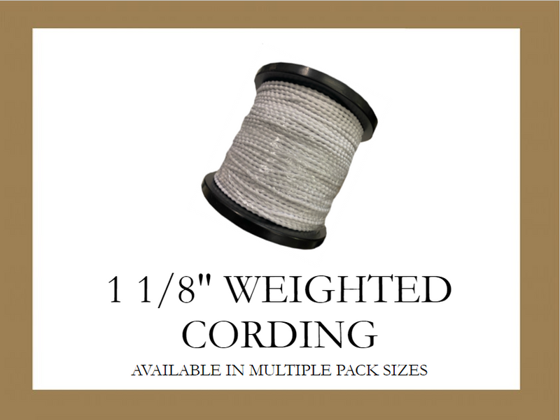 1/8" Wide Leaded Weighted Drapery Tape/Cording - Available in Lengths of 1, 3, 6, 10, 12, 20, 30, 40, 50 Yards