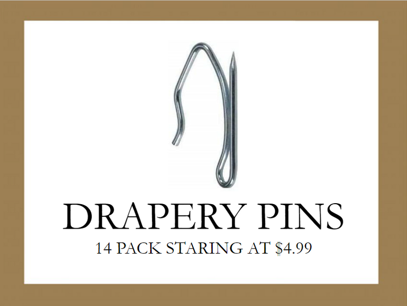 Heavy-Duty Offset Pin-On Drapery Hooks - Stainless Steel Nickel Curtain Pins - Available in 14, 28, 58, 100 and 1,000 Units