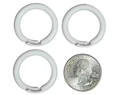 White Plastic Split Rings - Large - Available in Multiple Pack Sizes