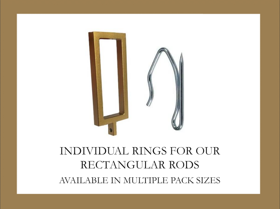 Drapery Rings for Acrylic Lucite Rectangular Drapery Rod - Gold Finish