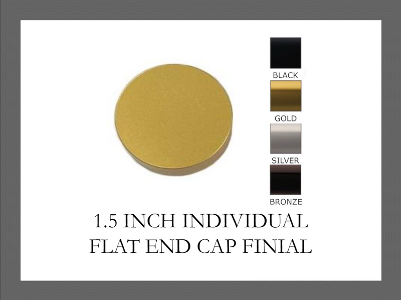 1.5 Inch Diameter - End Cap Finial - Individual Unit - Available in Gold, Silver, Black and Bronze Finish - IF&D Fabrics and Drapes