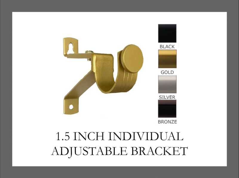 1.5 Inch Adjustable Bracket - Available in Gold, Silver, Black and Bronze Finishes