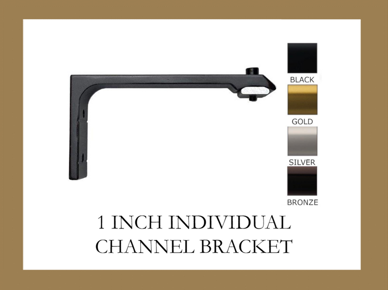 1 Inch - Channel Track L Bracket - Available in Gold, Silver, Black and Bronze Finish - IF&D Fabrics and Drapes