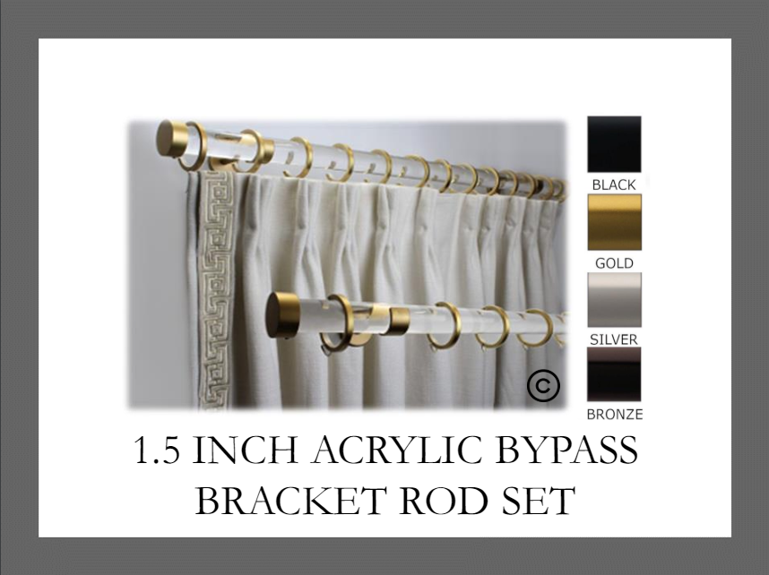 1.5 Inch Diameter - Acrylic Rod Set With Bypass Brackets and Rings - Only Compatible With IF&D Bypass Brackets