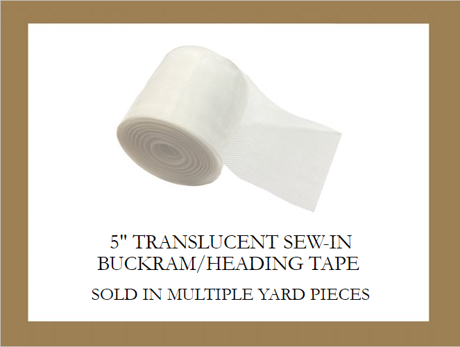5 Inch Wide Clear/Translucent Sew-in Buckram/Heading Tape