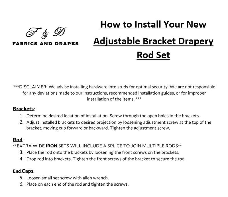 Acrylic Lucite 1 Inch Round Drapery Rod Set - With Custom Cut Curtain Rod, Adjustable Projection Brackets, Rings, and End Caps