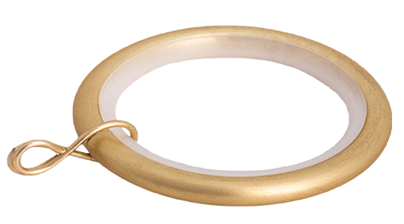 Round Drapery Rings with Eyelet and Silver Drapery Pins - For 1 1/8 Inch Diameter Rod - Available in Gold, Silver, and Black Finish