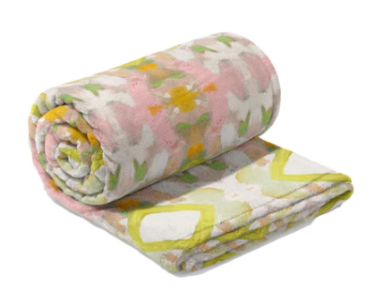 Laura Park Flannel Blankets -White Lotus