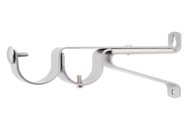 1 1/8 Inch - Double Adjustable Wall Bracket - Available in Brushed Gold, Silver, and Black Finish - IF&D Fabrics and Drapes