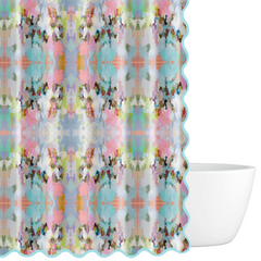 Brooks Avenue Scalloped Shower Curtain 72" x 72"