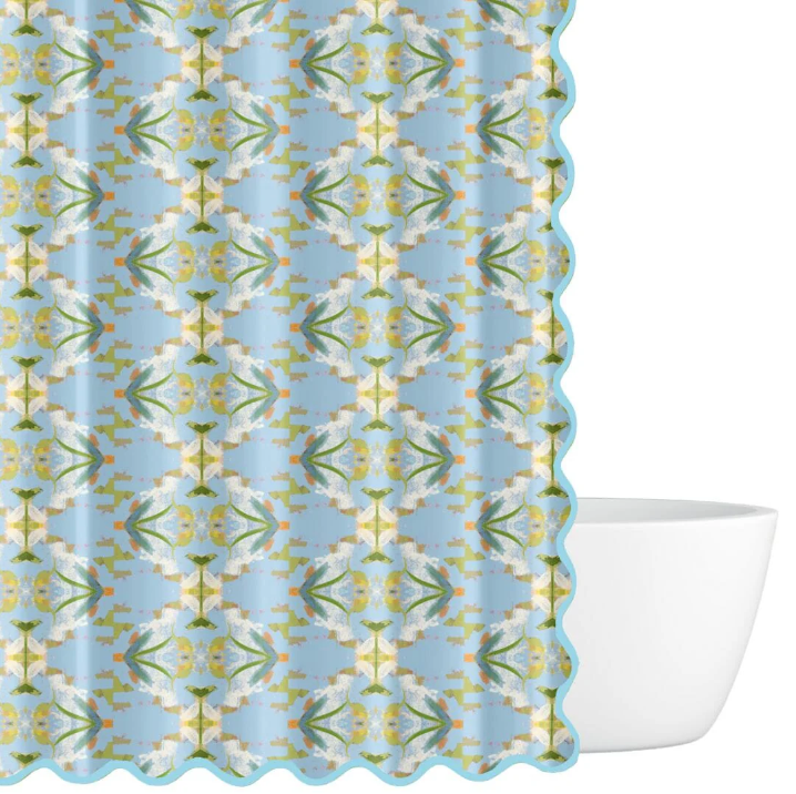 Laura Park 72" x 72" Shower Curtain - English Garden Blue
