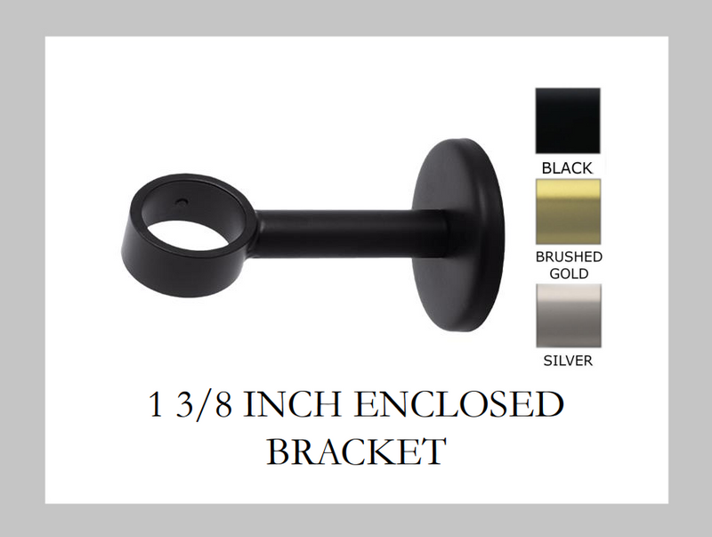 1 3/8 Inch Enclosed Bracket - Available in Brushed Gold, Silver, and Black Finishes