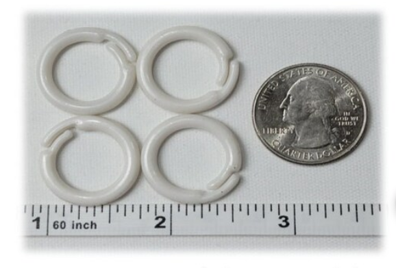 Small Off-White Plastic Split Rings - Available in Multiple Pack Sizes