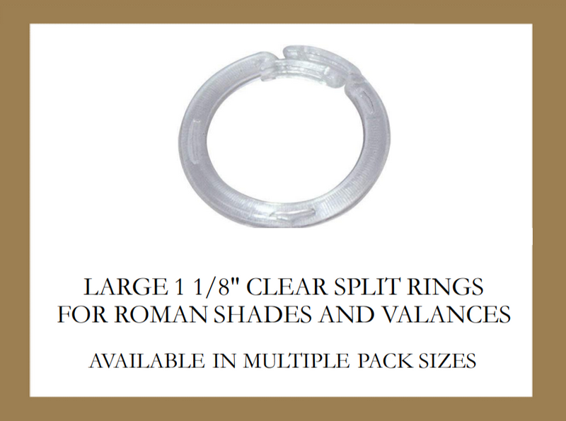 Large Clear Split Rings For Roman Shades - Available in Multiple Pack Sizes
