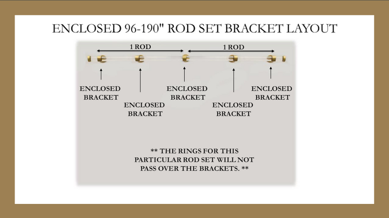 Acrylic 1 3/8 Inch Round Drapery Rod Set - Includes Curtain Rod, Enclosed Brackets, Rings, and End Caps