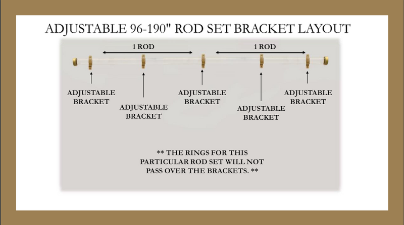 Iron 1 Inch Round Drapery Rod Set - With Custom Cut Curtain Rod, Adjustable Projection Brackets, Rings, and End Caps