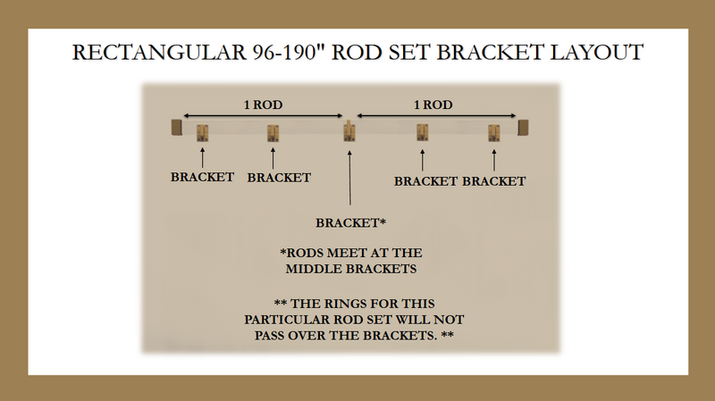 Acrylic Rectangular Curtain Rod Set- Gold - Includes Drapery Curtain Rod, Brackets, Rings, and End Caps