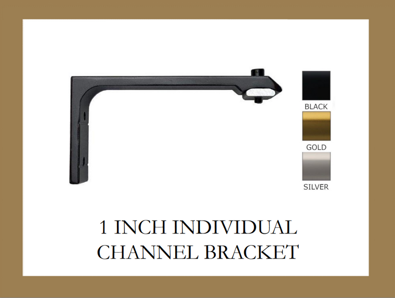 1 Inch - Channel Track L Bracket - Available in Gold, Silver, and Black Finish - IF&D Fabrics and Drapes