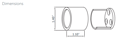 1 1/8 Inch Individual Inside Mount Bracket - Available in Brushed Gold, Black, and Silver Finishes