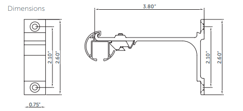 1 1/8 Inch - Channel Track Bracket - Available in Brushed Gold, Silver, and Black Finishes - IF&D Fabrics and Drapes