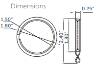 Iron 1 1/8 Inch Round Drapery Rod Set - Includes Curtain Rod, Adjustable Length Brackets, Flat Rings, and End Caps