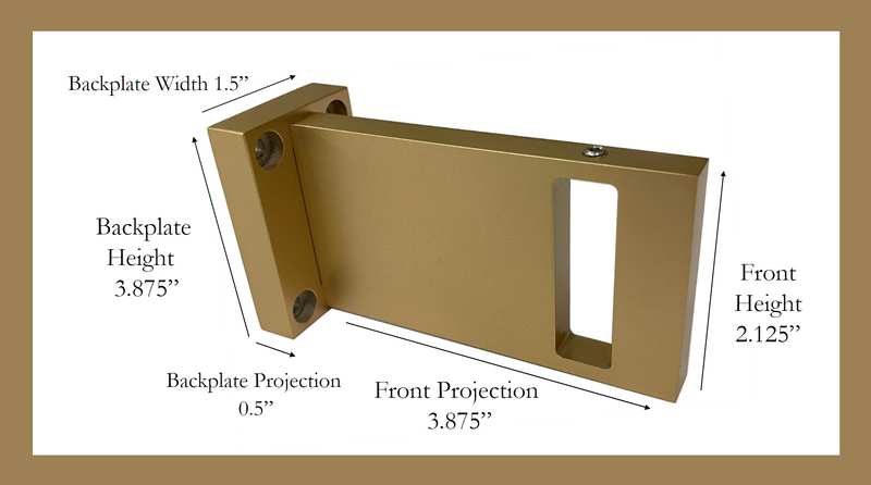 Acrylic Lucite Rectangular Hand & Bath Towel Bar - Gold - Includes Rod, Brackets, and End Caps