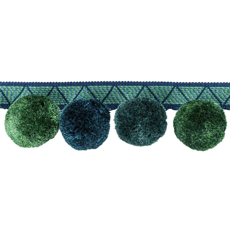 KRAVET COUTURE - PHUKET POMS- PEACOCK - Fabric by the Yard PEACOCK