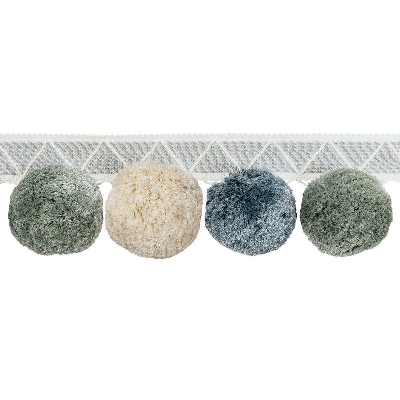KRAVET COUTURE - PHUKET POMS- SEAGLASS - Fabric by the Yard SEAGLASS