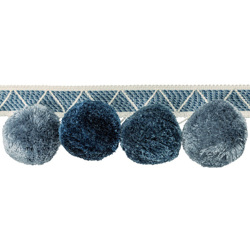 KRAVET COUTURE - PHUKET POMS- INDIGO - Fabric by the Yard INDIGO