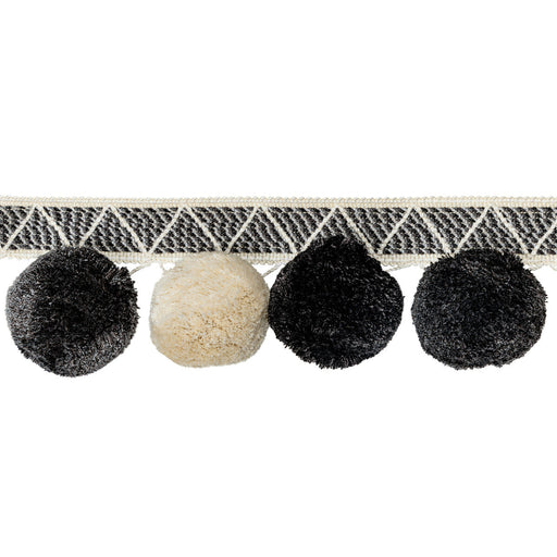 KRAVET COUTURE - PHUKET POMS- IVORY/NOIR - Fabric by the Yard IVORY/NOIR