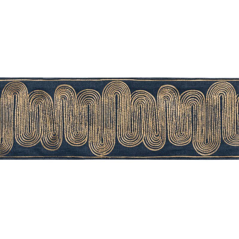 KRAVET COUTURE - ISCHIA TAPE- GOLD/NAVY - Fabric by the Yard GOLD/NAVY