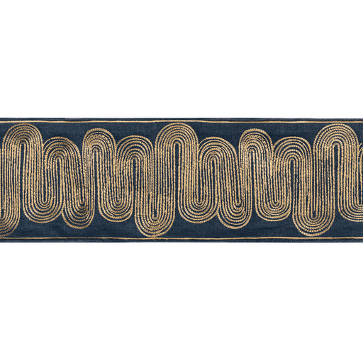 KRAVET COUTURE - ISCHIA TAPE- GOLD/NAVY - Fabric by the Yard GOLD/NAVY