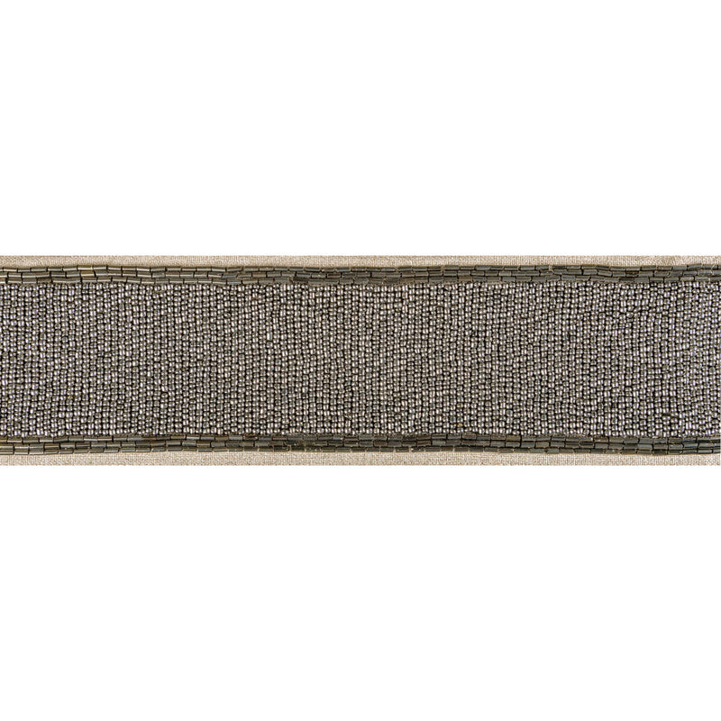 KRAVET COUTURE - LUXE BEAD TAPE- GRAPHITE - Fabric by the Yard GRAPHITE
