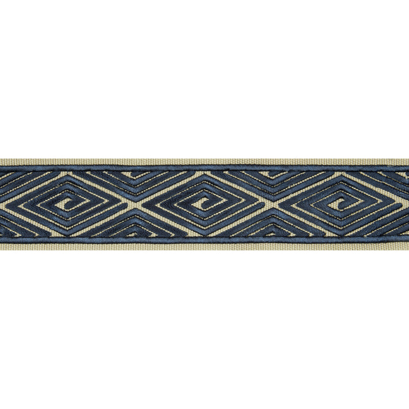 BRUNSCHWIG & FILS - LABYRINTHE TAPE- NAVY - Fabric by the Yard NAVY