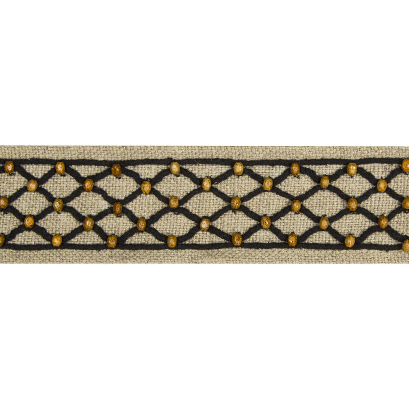 BRUNSCHWIG & FILS - LE BOISE TAPE- BLACK - Fabric by the Yard BLACK