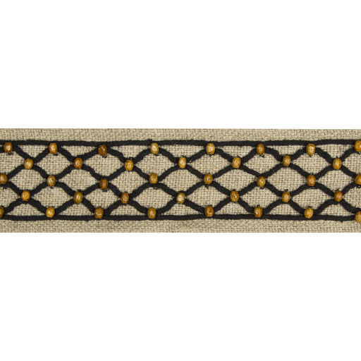 BRUNSCHWIG & FILS - LE BOISE TAPE- BLACK - Fabric by the Yard BLACK