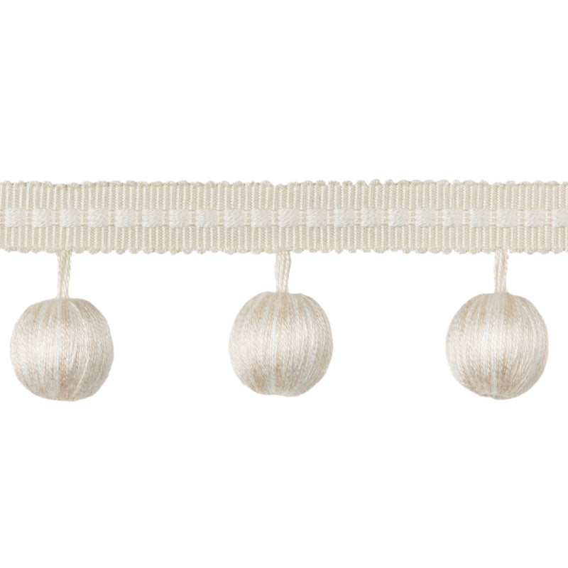 BRUNSCHWIG & FILS - CLAUDE BALL FRINGE- SNOW - Fabric by the Yard SNOW