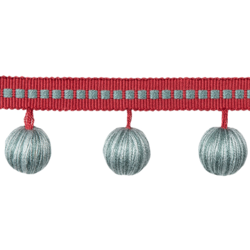 BRUNSCHWIG & FILS - CLAUDE BALL FRINGE- AQUA - Fabric by the Yard AQUA