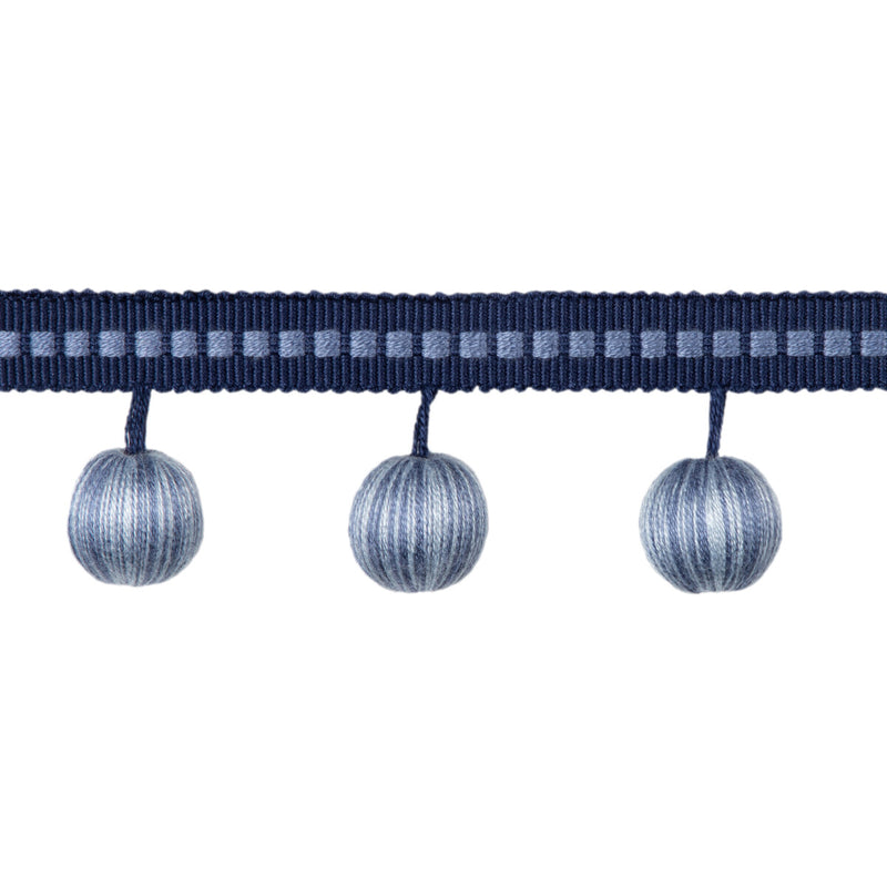 BRUNSCHWIG & FILS - CLAUDE BALL FRINGE- BLUE - Fabric by the Yard BLUE