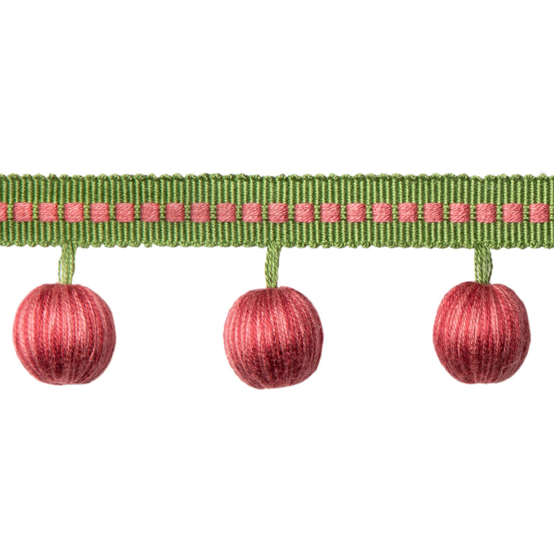 BRUNSCHWIG & FILS - CLAUDE BALL FRINGE- BERRY - Fabric by the Yard BERRY