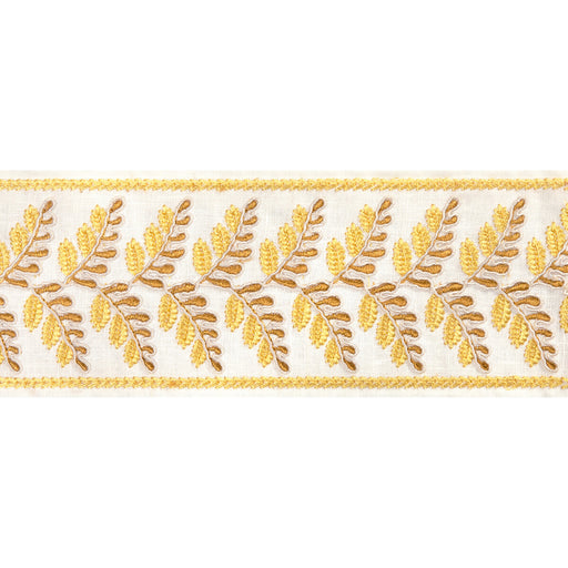 BRUNSCHWIG & FILS - FOUGERE BORDER- CANARY - Fabric by the Yard CANARY