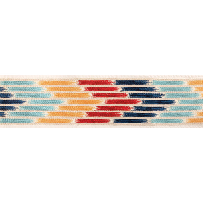 BRUNSCHWIG & FILS - CASCADE BORDER- RED/BLUE - Fabric by the Yard RED/BLUE