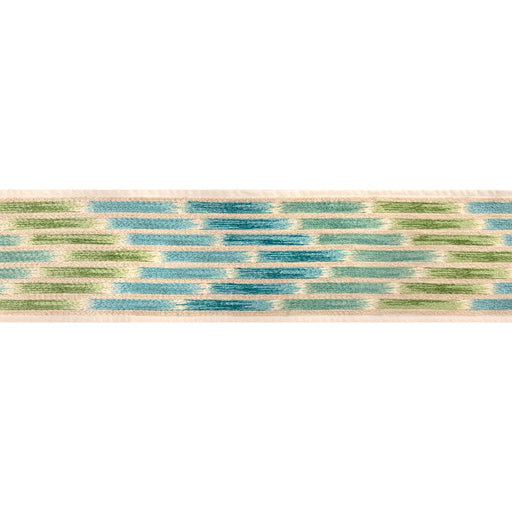 BRUNSCHWIG & FILS - CASCADE BORDER- TEAL/GREEN - Fabric by the Yard TEAL/GREEN