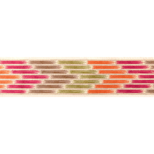 BRUNSCHWIG & FILS - CASCADE BORDER- BERRY/LEAF - Fabric by the Yard BERRY/LEAF