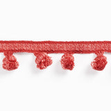 BRUNSCHWIG & FILS - MONTCEL POM FRINGE - RED - Fabric By The YARD