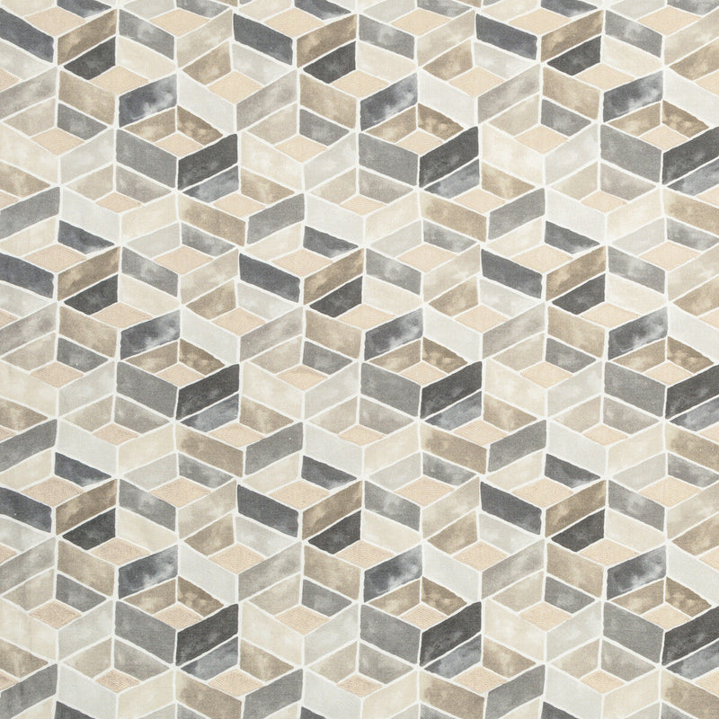 KRAVET COUTURE - TESSERAE- PEWTER - Fabric by the Yard PEWTER