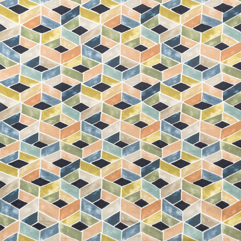 KRAVET COUTURE - TESSERAE- INDIGO MULTI - Fabric by the Yard INDIGO MULTI