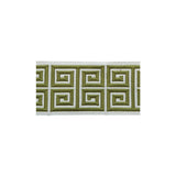 LEE JOFA - GREEK EMB BORDER- GREEN - Fabric by the Yard