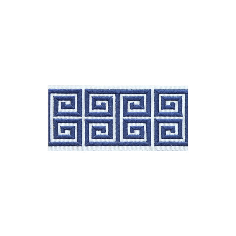 LEE JOFA - GREEK EMB BORDER- NAVY - Fabric by the Yard NAVY